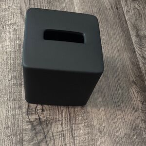 CB2 Matte Black Square Tissue Box Cover
